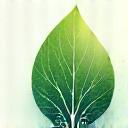 나뭇잎 모양의 지속가능 소재 아이콘